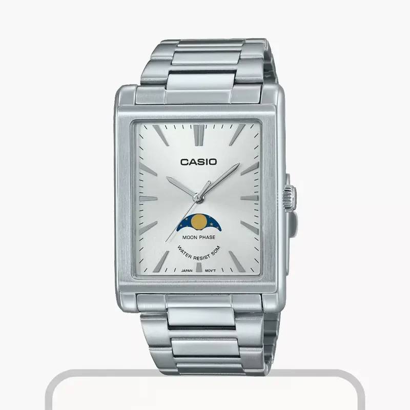 Casio Enticer Stainless Steel White Dial Men's Watch- MTP-M105D-7AV